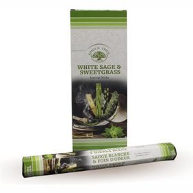 Encens Green Tree White Sage &amp; Sweetgrass 6 x (10 bâtonnets)