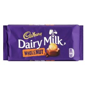 Chocolat Cadbury Dairy Milk aux noix entières (180 g)