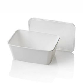 Boîte micro-ondes blanche en PP (boîte d&#x27;un kilo) série 173, 1000 ml, avec couvercle (25 pièces)