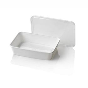 Boîte micro-ondes blanche en PP (boîte kilo) série 173, 500 ml, avec couvercle (25 pièces)