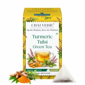 Thé vert au curcuma et au tulsi de Samaara (20 sachets)