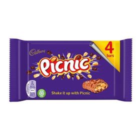 Cadbury Picnic Barre chocolatée 4 pièces (152 g)