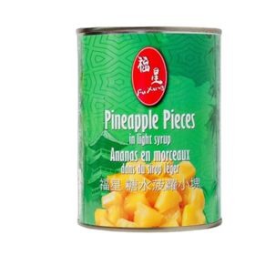 Morceaux d&#x27;ananas Fu Xing dans un sirop léger (565 g)