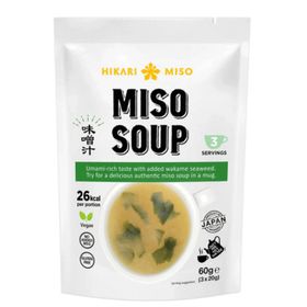 Soupe miso instantanée Hikari Miso, 3 portions (60 g)