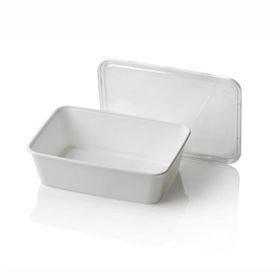 Boîte micro-ondes blanche en PP (boîte d&#x27;un kilo) série 173, 650 ml, avec couvercle (25 pièces)