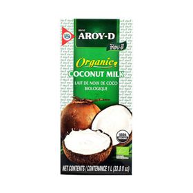 Lait de coco biologique Aroy-D UHT 19 % de matières grasses (1 l)