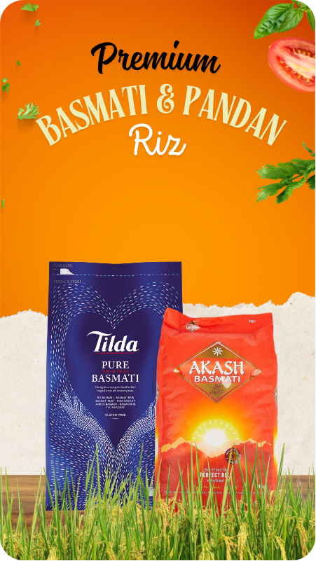 Riz basmati et pandan de qualité supérieure