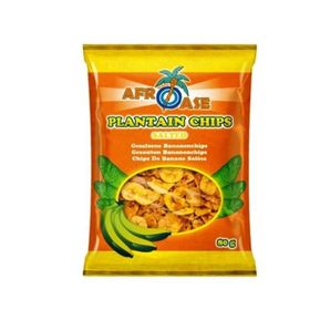 Afroase Plantain Banana Salted Chips/ Chips de banane salées (80 g)