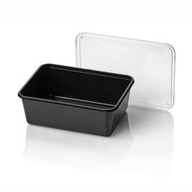 Boîte micro-ondes noire en PP (boîte kilo) série 182, 1000 ml (50 pièces)