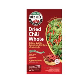 Piment Red Hill, gros, séché, entier (100 g)