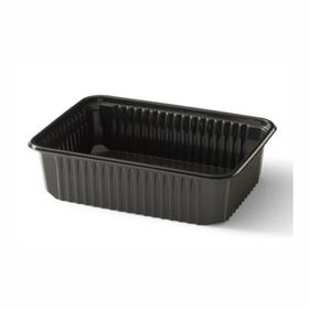Bac rectangulaire noir en PP RE 180/48, 750 ml, 180 × 135 × 48 mm (30 pièces)