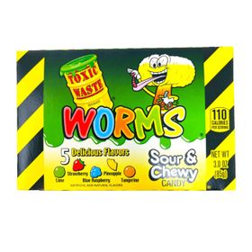 Bonbons Toxic Waste Worms Sour &amp; Chewy (85 g)
