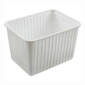 Bac blanc en PS, 2000 ml, 180 × 135 × 118 mm (36 pièces)